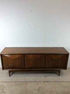 Mid Century Modern Lowboy Dresser with Unique Diamond Front by United Furniture