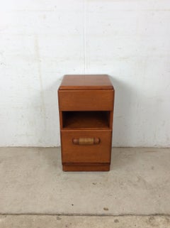 Mid Century Modern Nightstand with Drop Front Cabinet by Heywood Wakefield