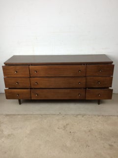 Mid Century Modern Lowboy Dresser with 9 Drawers by Stanley Furniture