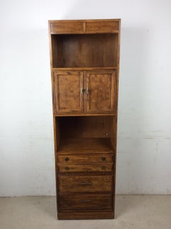 Vintage Oak Wall Unit with Brass Hardware by Thomasville