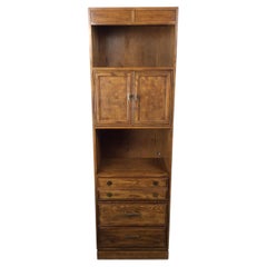 Vintage Oak Wall Unit with Brass Hardware by Thomasville