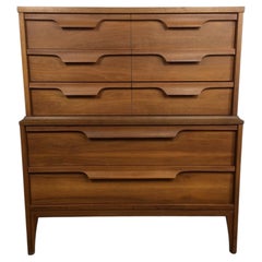 Mid Century Modern Highboy Dresser with 5 Drawers by Johnson Carper