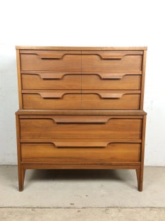 Mid Century Modern Highboy Dresser with 5 Drawers by Johnson Carper