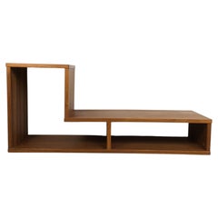 Danish Modern Teak Media Storage Stand with Step Design