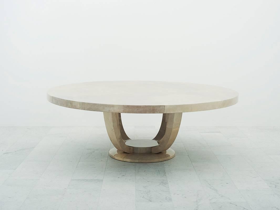 Karl Springer, Art Deco Goatskin Dining Table, USA, circa 1980s 1