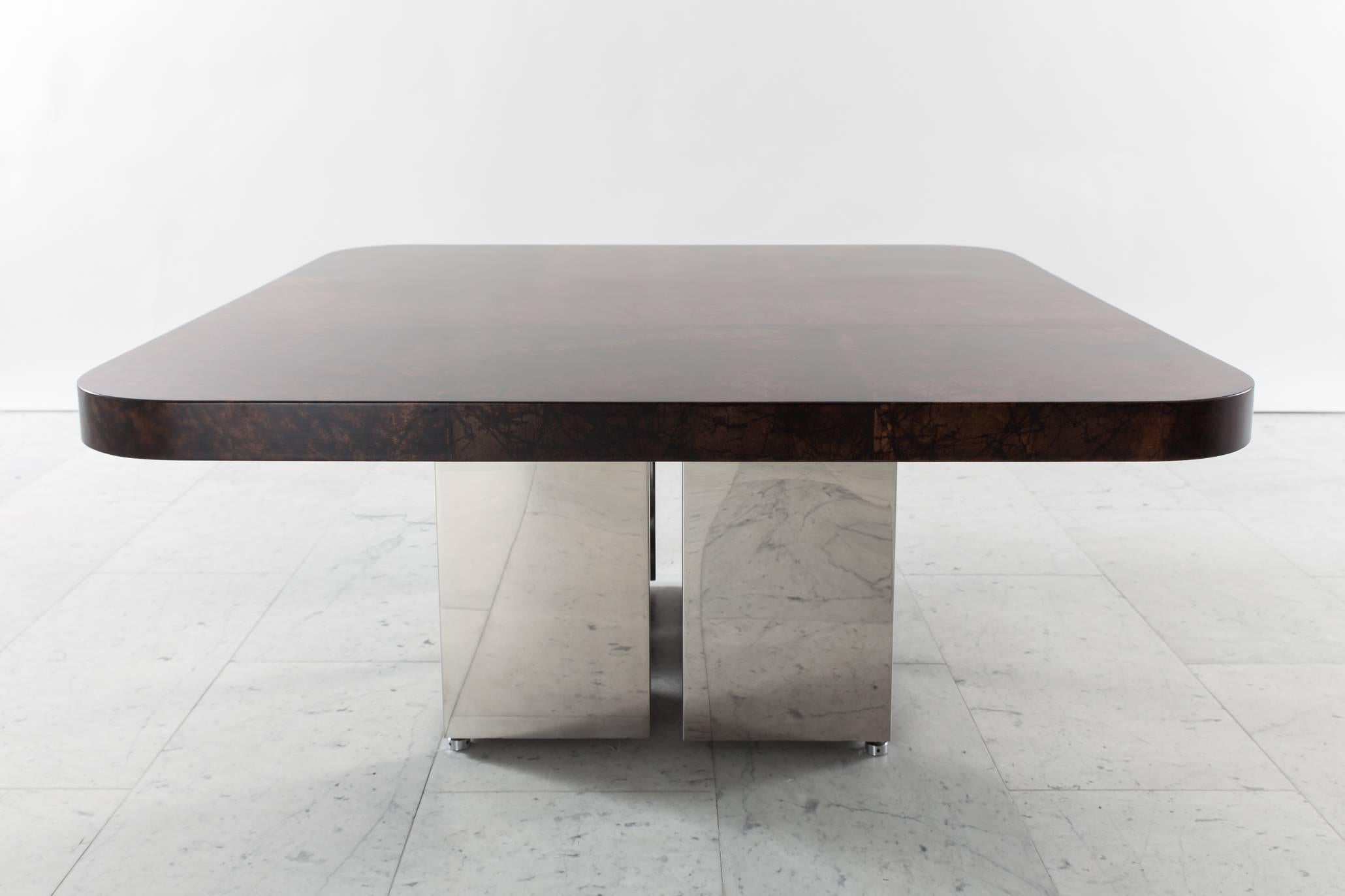 Ron Seff, Batik Goatskin Low Table, USA, circa 1980 In Excellent Condition In New York, NY