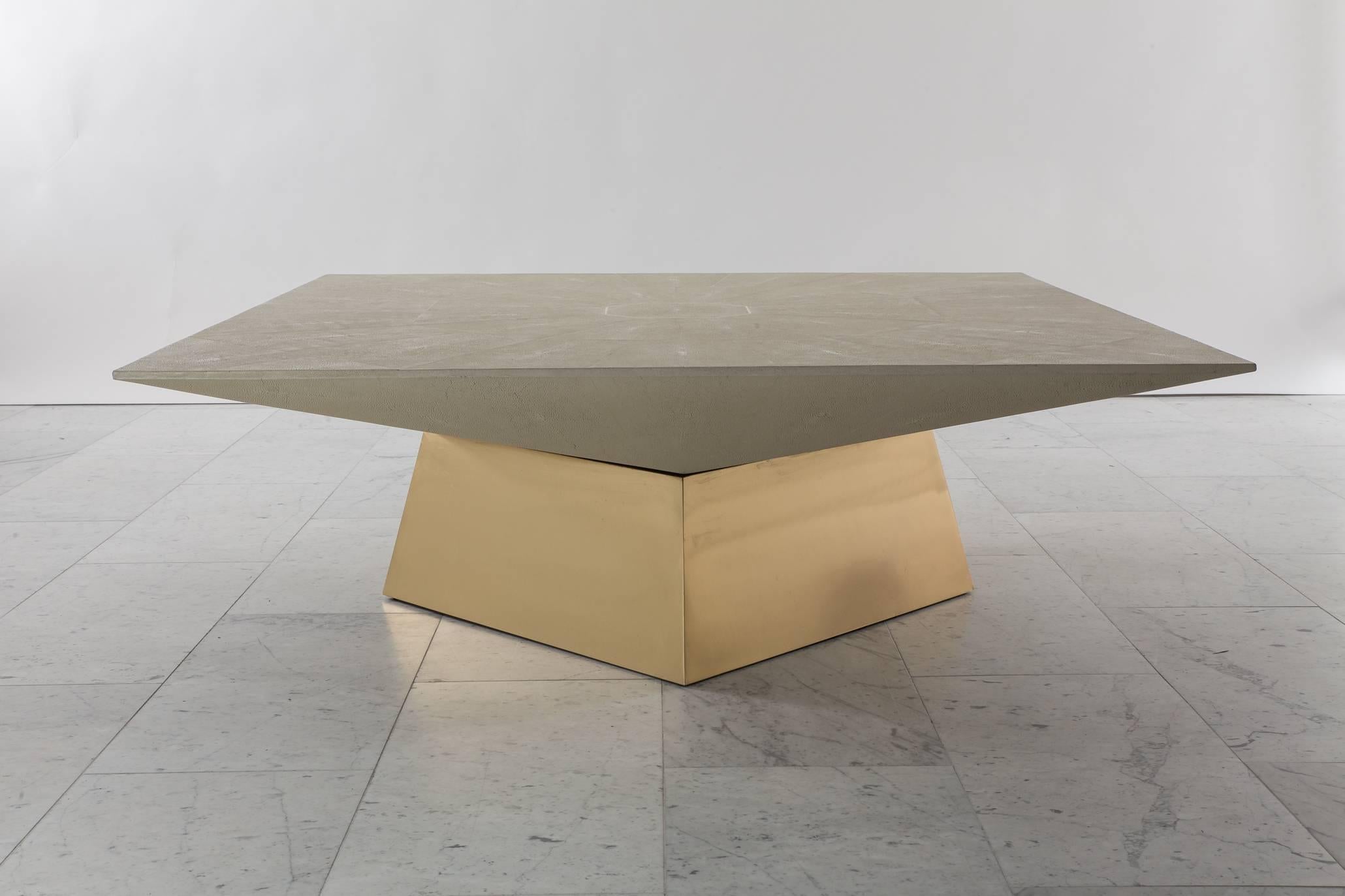 Ron Seff, “Braque” Shagreen Low Table, USA, circa 1980 In Excellent Condition In New York, NY