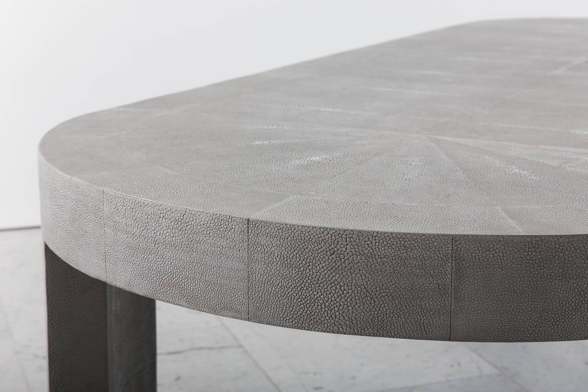 Late 20th Century Ron Seff, Shagreen Racetrack Low Table, USA, circa 1980