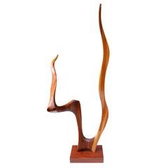 Jack Rogers Hopkins, Unique Walnut Sculpture, USA, 1970s 1