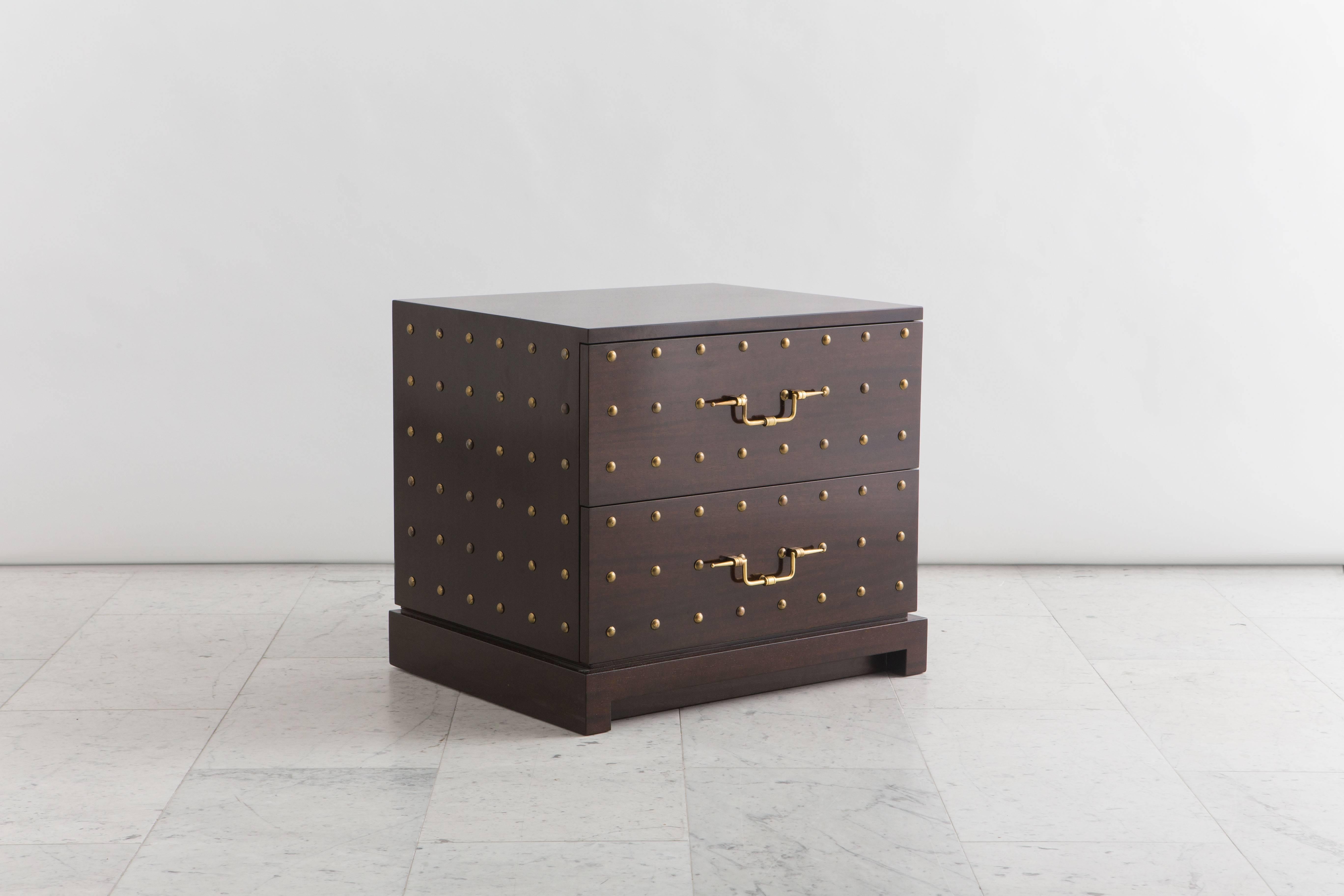 American Tommi Parzinger, Two-Drawer Studded Dresser, USA, circa 1955