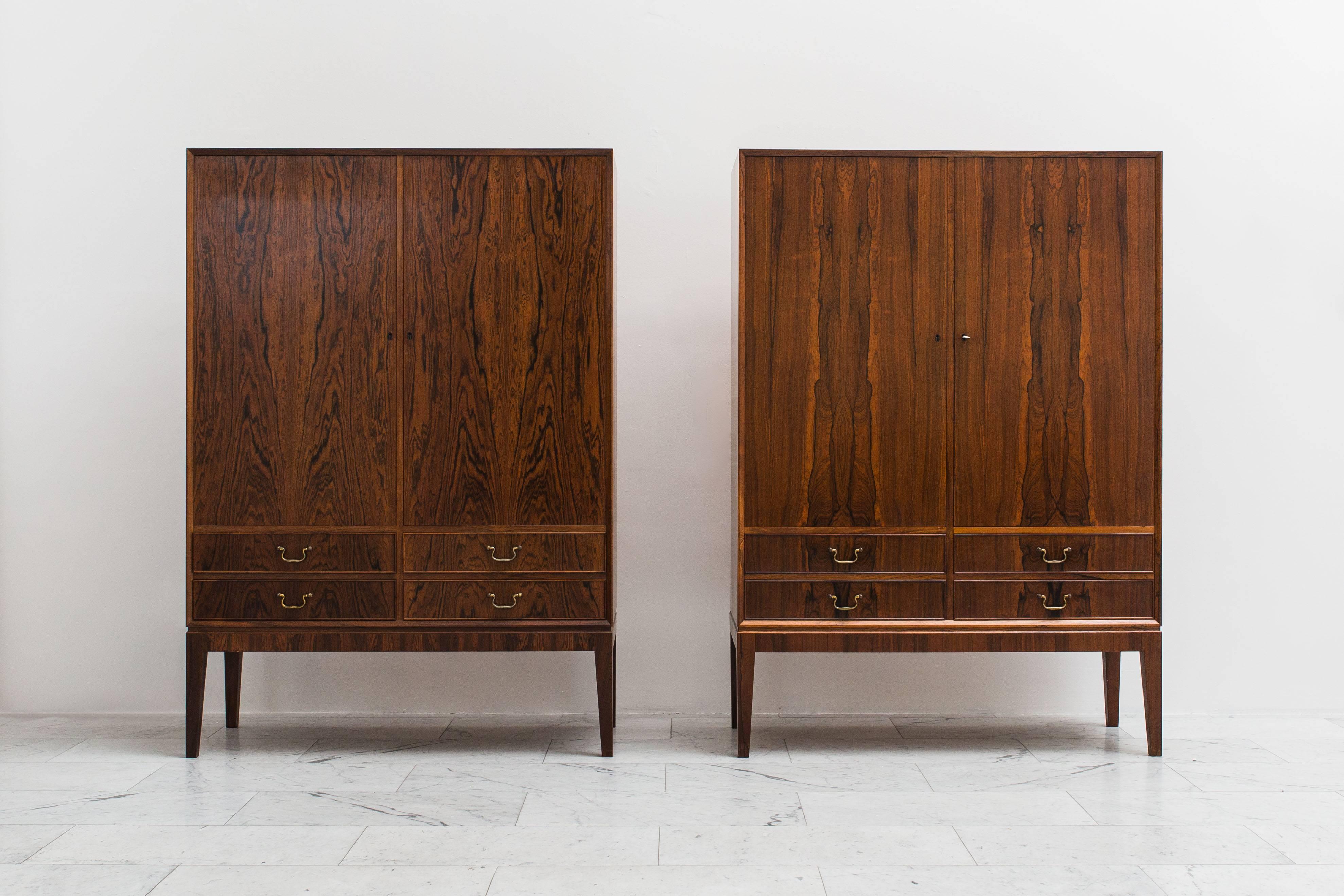 Danish Ole Wanscher, Rosewood Cabinet Pair, Denmark, circa 1960s For Sale