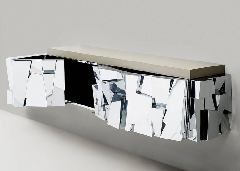 Late 20th Century Paul Evans, Cityscape II Faceted Console, USA, 1973