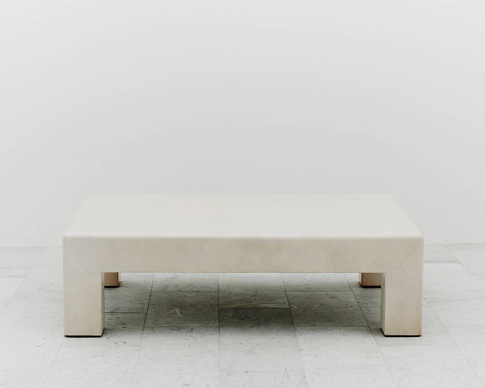 Late 20th Century Karl Springer, Lacquered Goatskin Low Table, USA, circa 1980