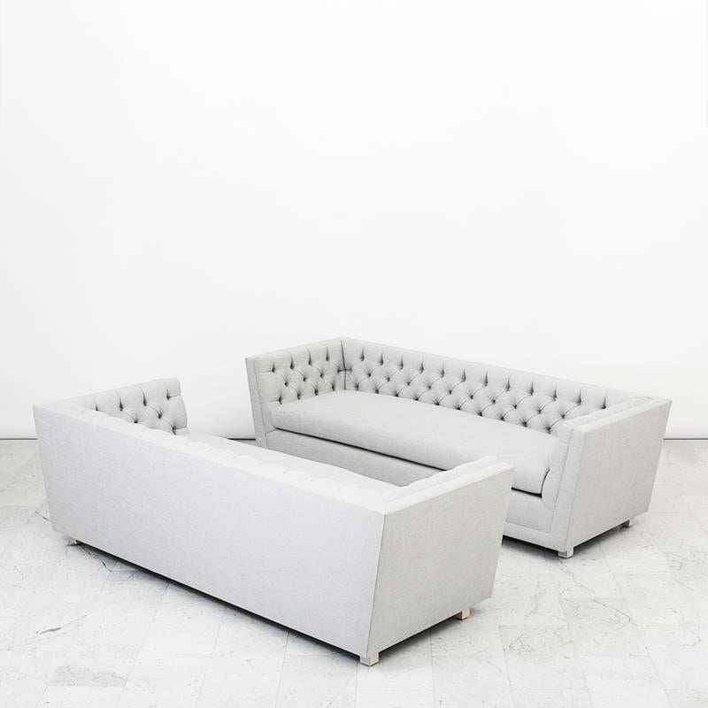 James Mont, Pair of Tufted Sofas, USA, circa 1952 For Sale 3