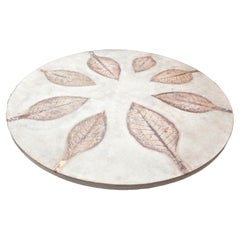 Antique Customizable Concrete Dining or Coffee Table Tops with Botanical Designs