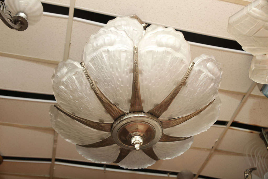 Impressionante lampadario Art Deco di Val Saint Lambert in vendita 1