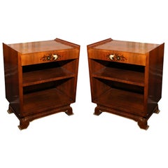 Jules Leleu Pair of French Art Deco Side Tables