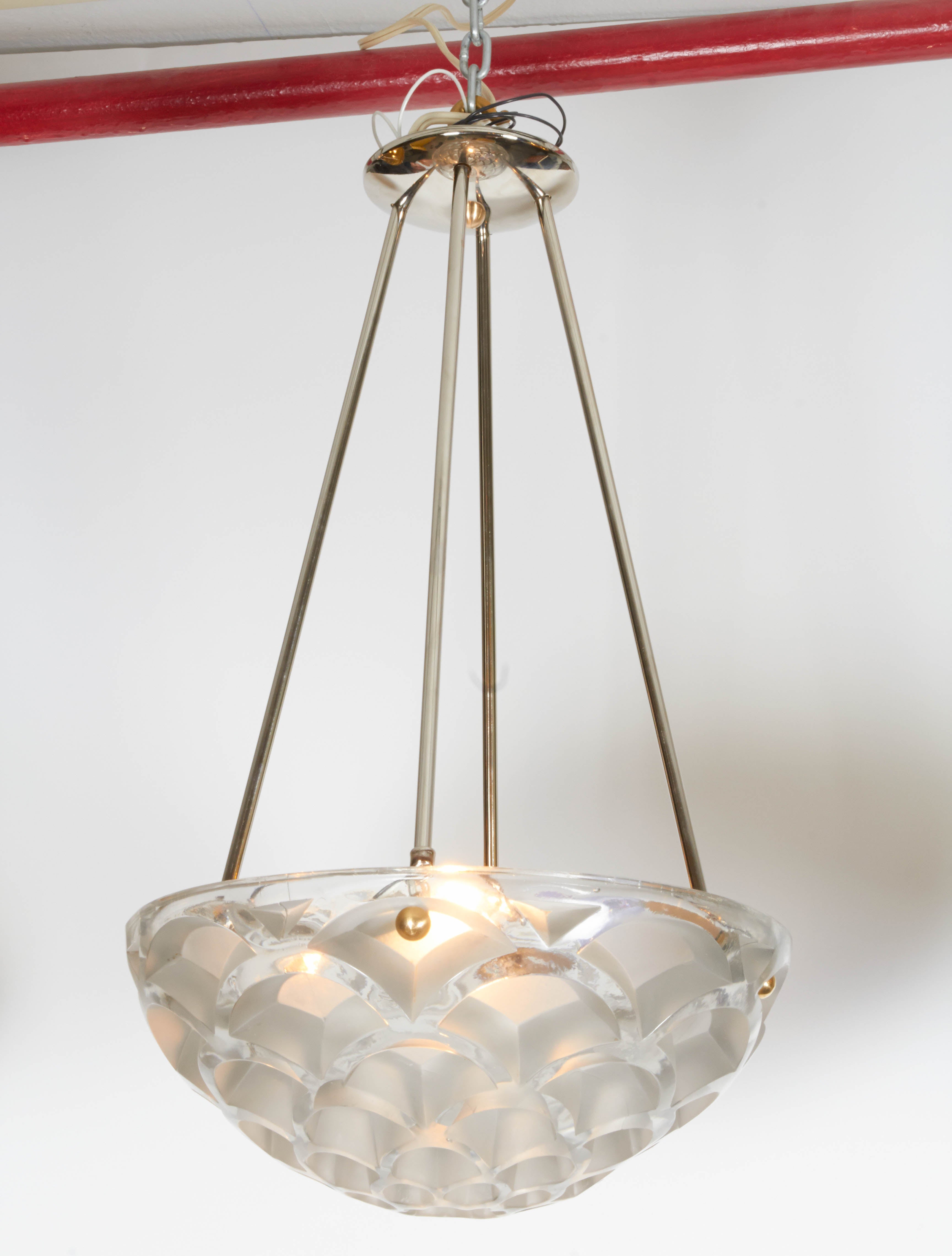 French Art Deco chandelier by René Lalique 