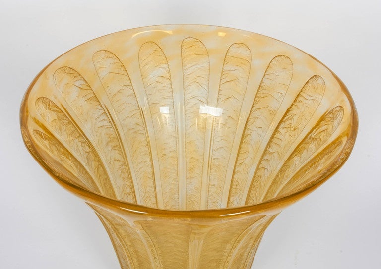 Etched French Art Deco Vase by Daum Nancy For Sale