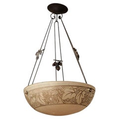 French Art Deco Enamelled Chandelier