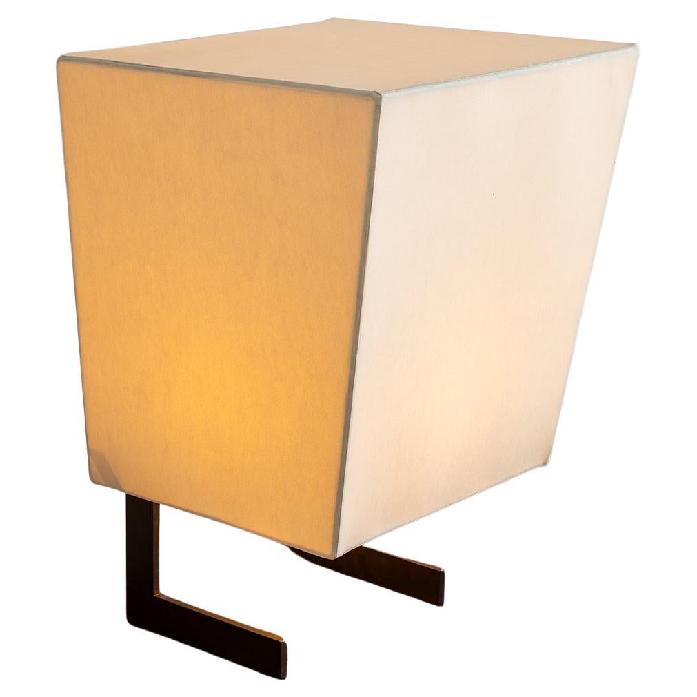 Big Trapezoid Contemporary Floor Table lamp Parchment Paper Ryan Jones II For Sale