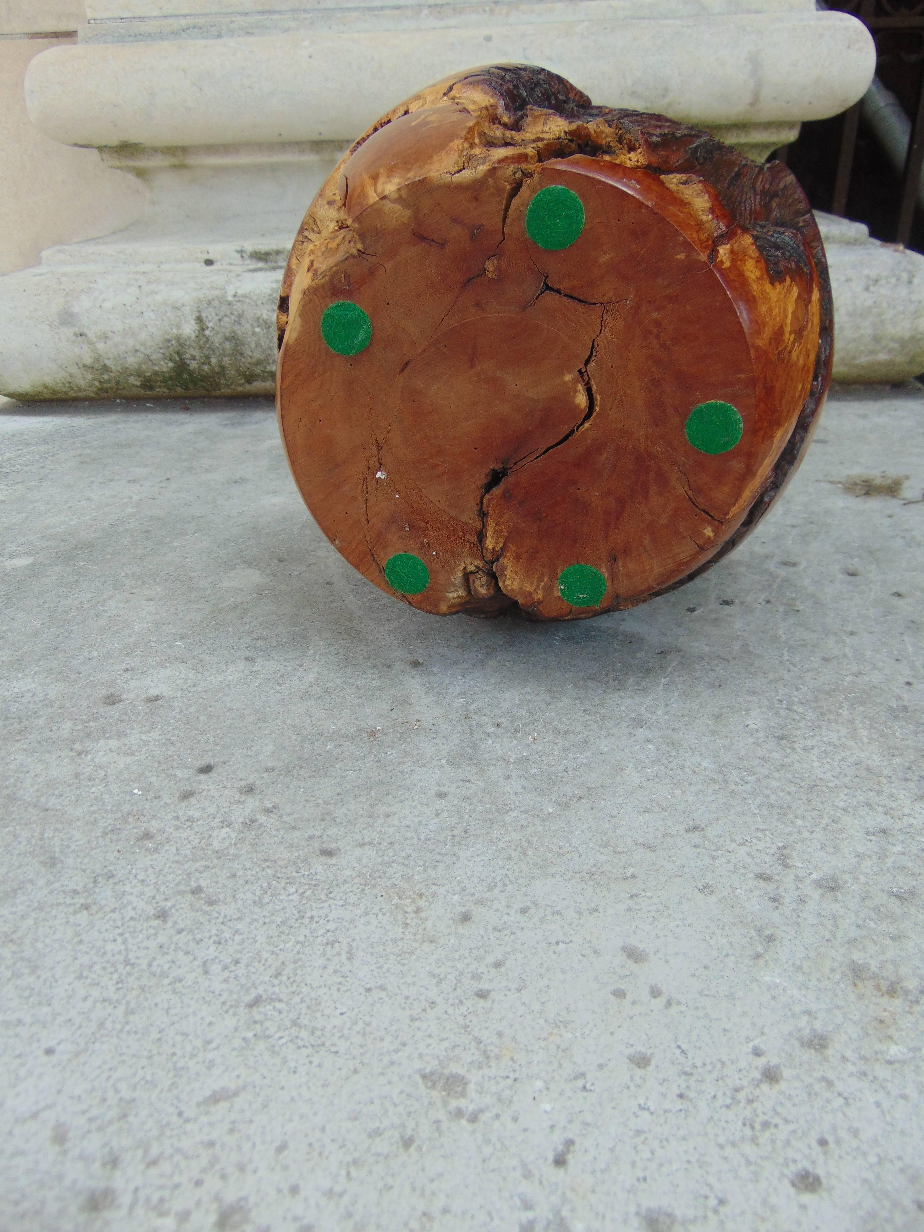 Late 20th Century Carved Solid Wood Vase For Sale