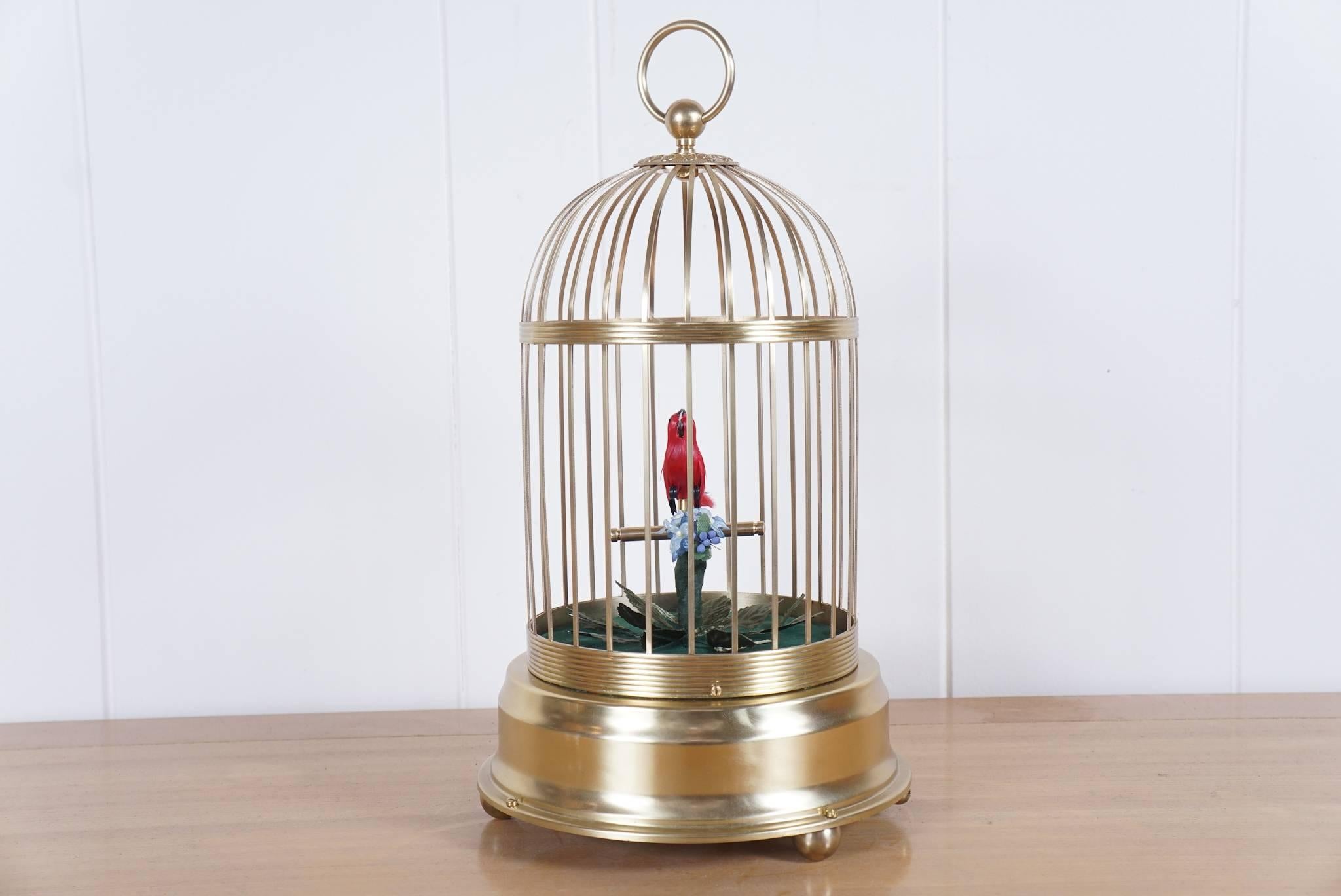 vintage singing bird in cage