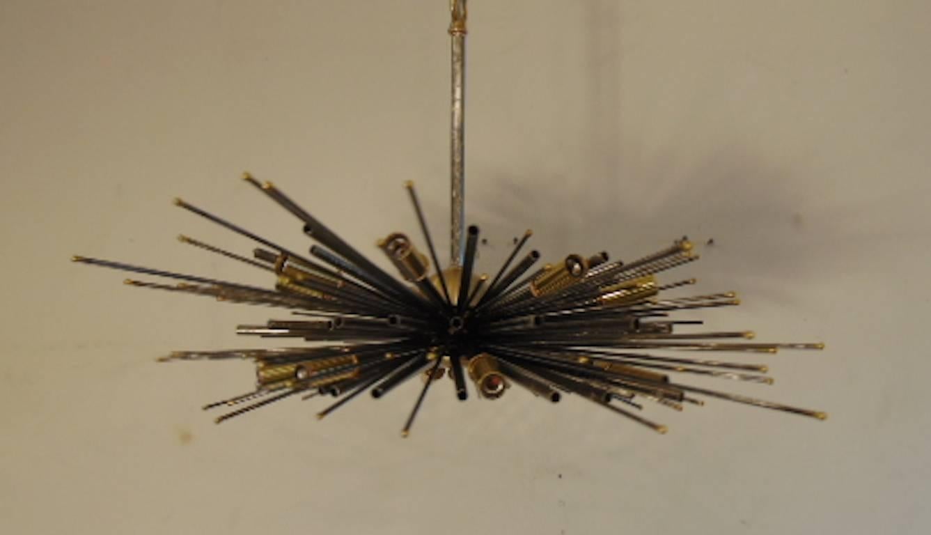 Mid-Century Modern Oblique Dark Matter Chandelier hand made in the USA to Order by Lou Blass For Sale