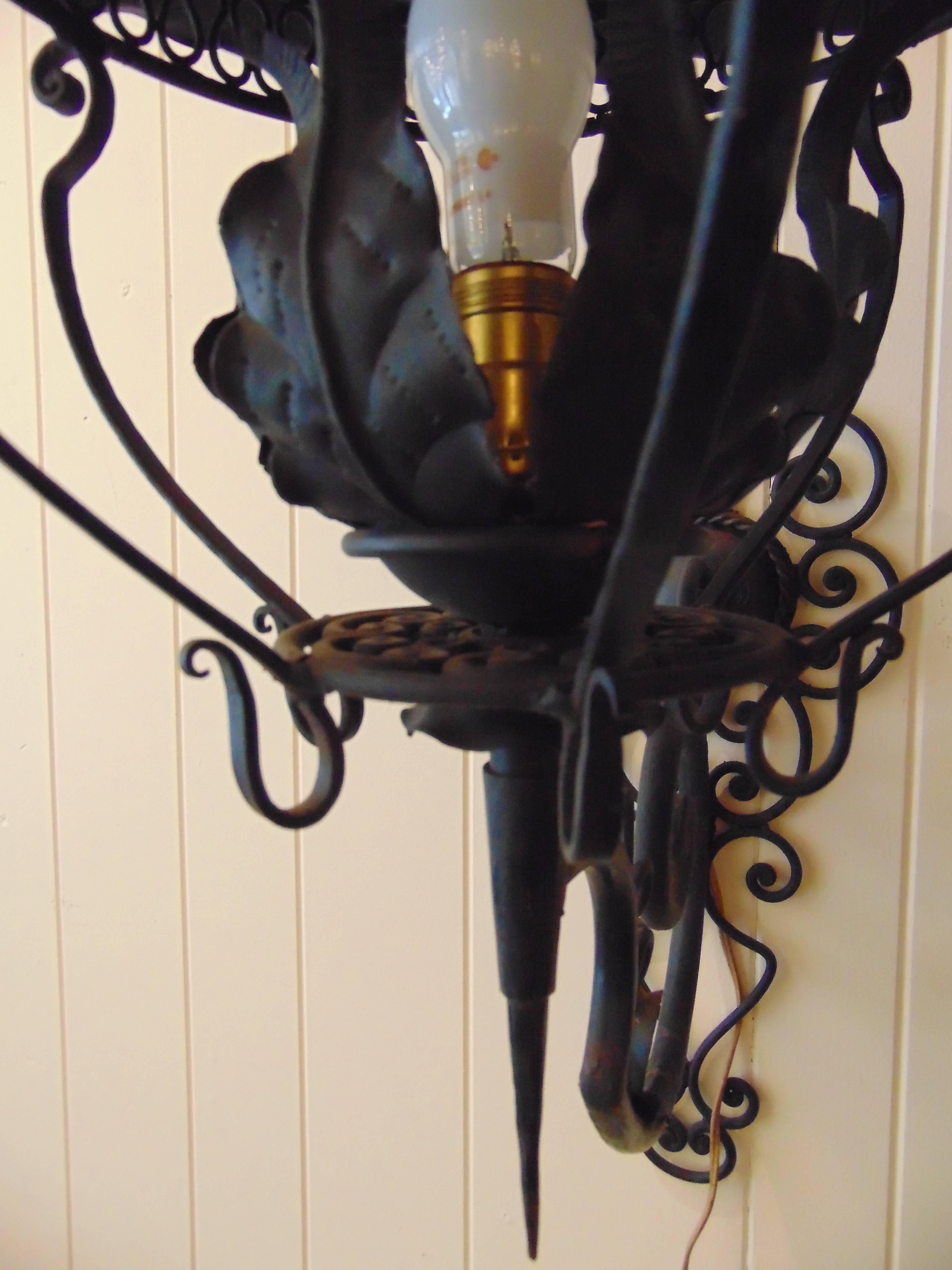 Rococo Revival Wrought Iron Lantern