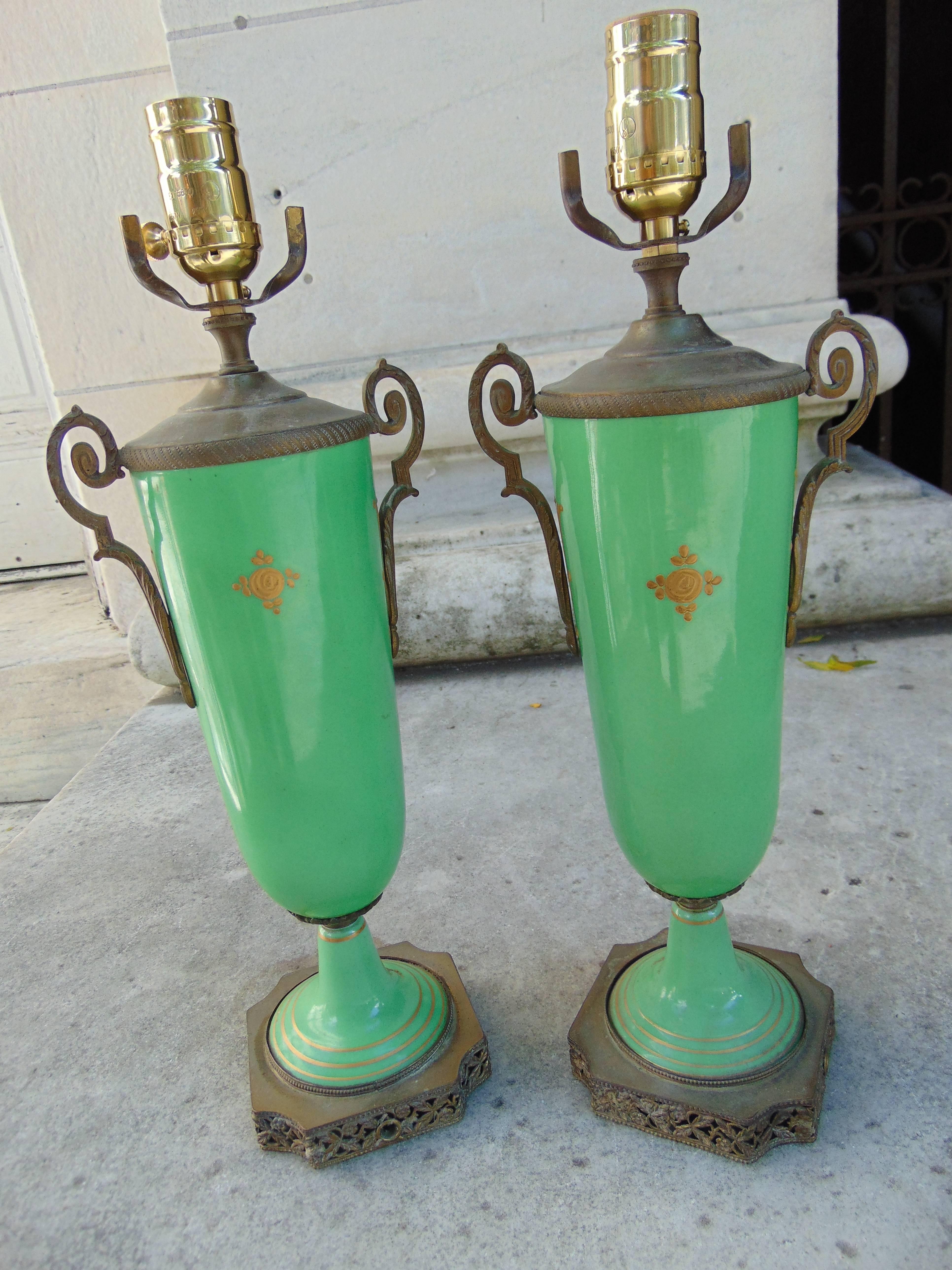 Pair of Small French Lamps 1