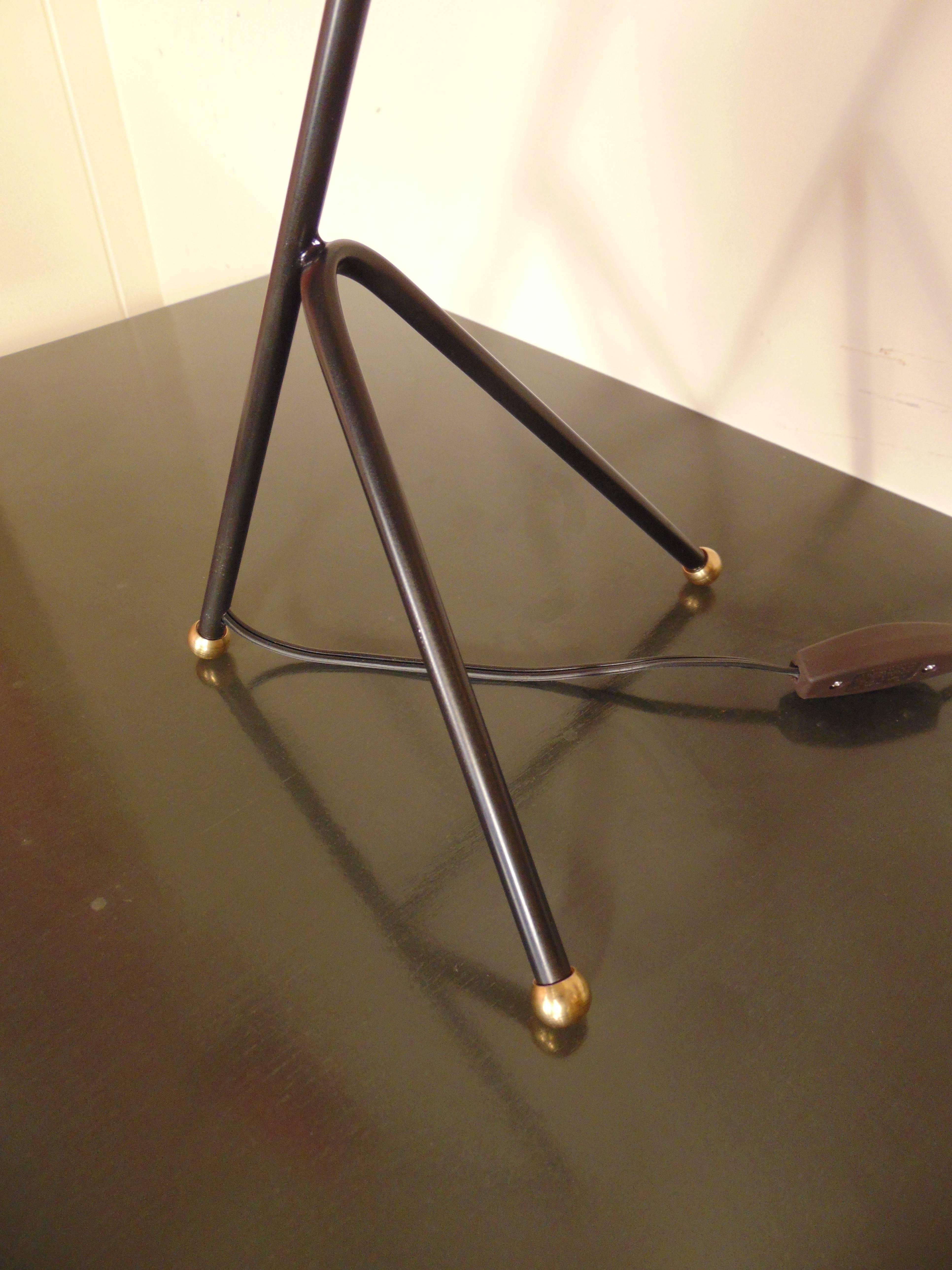 A Vanguard table lamp by Lou Blass. Handmade welded steel with bronze with brass details.