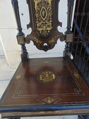 19th Century French Bone Inlaid Hall Chair