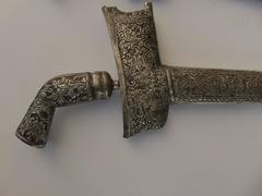 Pair of 18th Century Keris/Kris Knives with Silver Handle and Scabbard