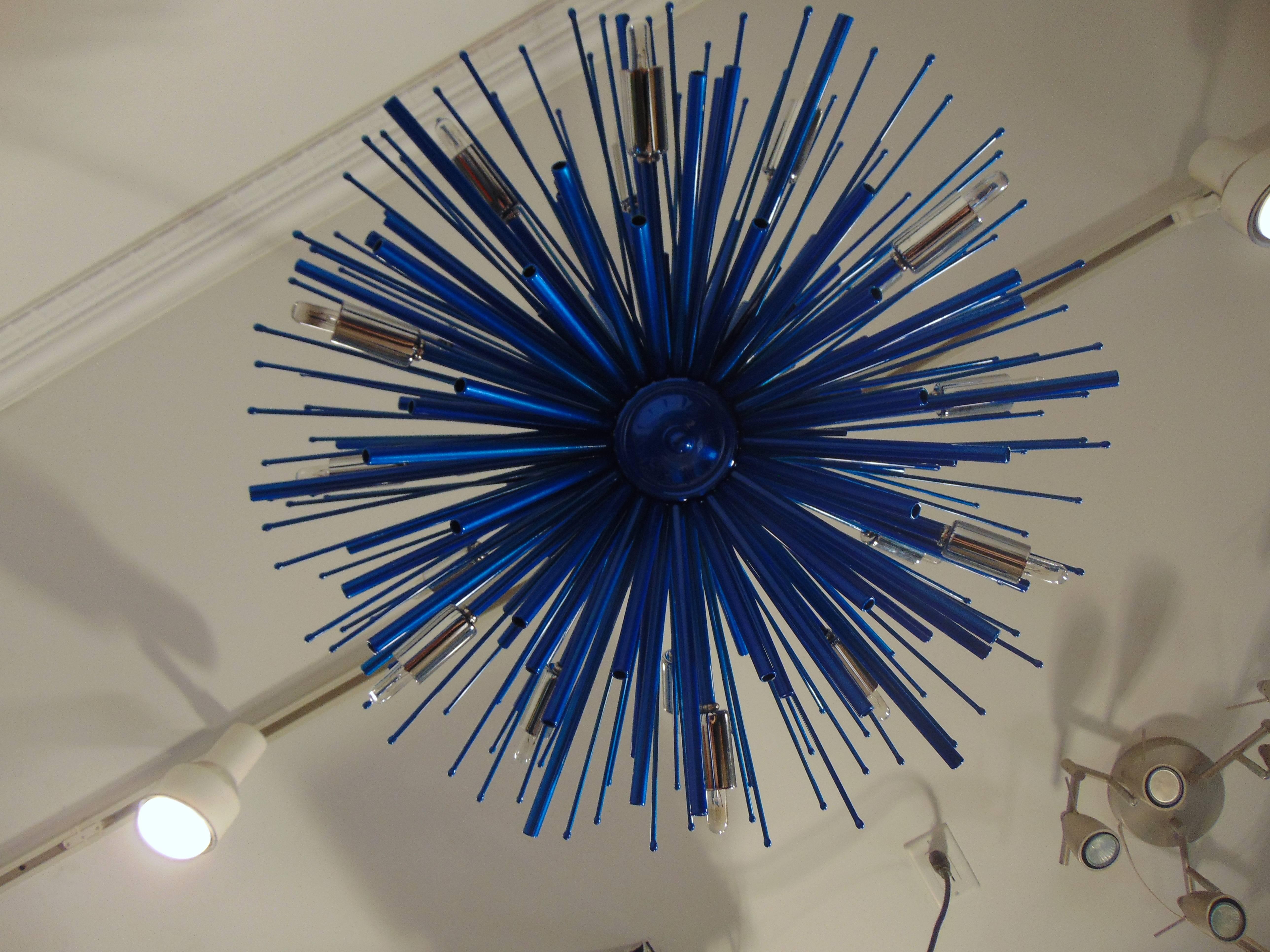 Custom Supernova Chandelier, Made in America by Lou Blass  In Excellent Condition For Sale In Hudson, NY