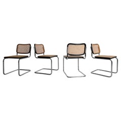 Marcel Breuer B32 Cesca Chairs for Gavina, Chrome & Vienna Straw, 1968, Set of 4