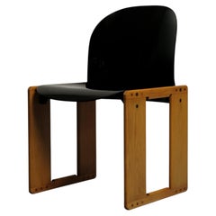Afra & Tobia Scarpa Dialogo Chair for B&B Italia, Black Lacquered, 1973