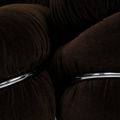Gianfranco Frattini Sesann Armchairs for Cassina, Alpaca Velvet, 1972, Set of 3