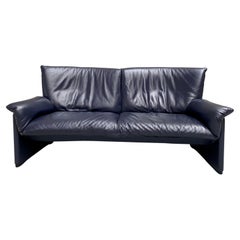 Used Leather "Palmaria 709" 2-Seater Sofa by Vico Magistretti for Cassina, Italy 1980