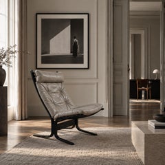 Grey Leather Lounge Chair by Ingmar Relling for Westnofa, Norway 1960s