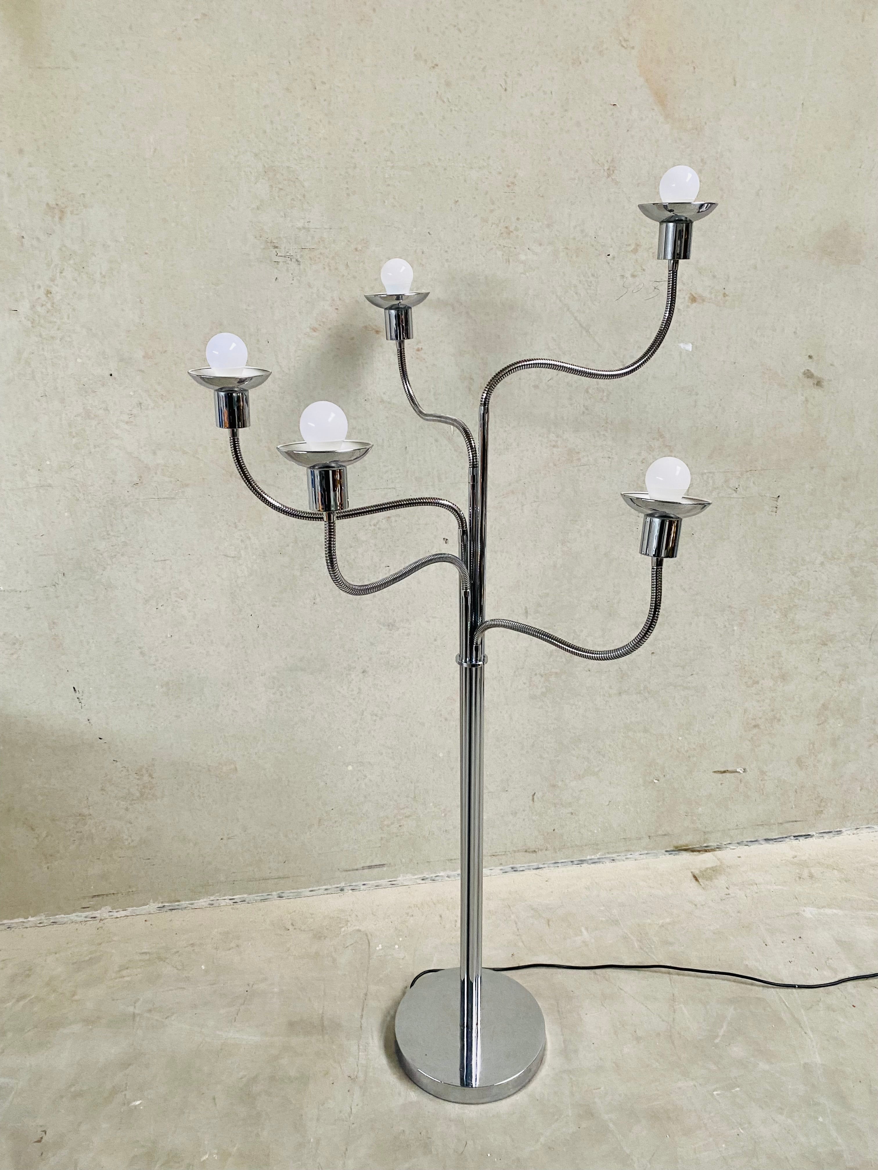 5 Flexible Stehlampe im Stil von Pierre Folie für Jacques Charpentier aus der Mitte des Jahrhunderts