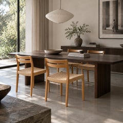 4 x J.L. Möller Papercord Dining Chairs by Niels O. Möller Denmark 1970