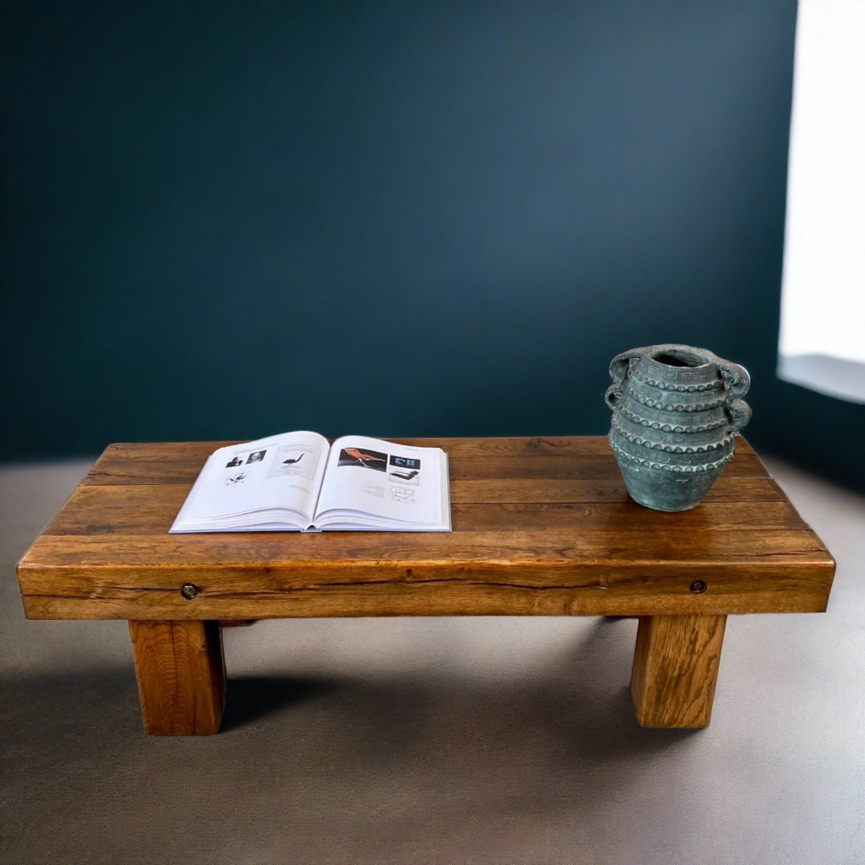 wooden beam coffee table