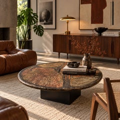 Table basse brutaliste en ardoise fabriquée à la main par Paul Kingma, Pays-Bas 87