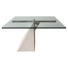 Mid-century Brutalist Giovanni Offredi Concrete Dining Table Saporiti Italy 70