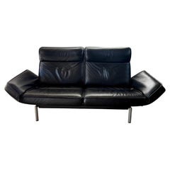 Divano relax De Sede DS-450 in pelle nera, design di Thomas Althaus, Svizzera