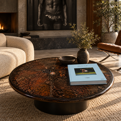 Brutalist Bespoke Hand-Made Slate Stone Agate Coffee Table by Paul Kingma