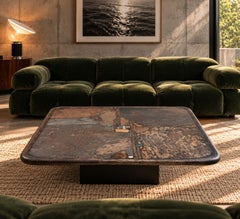 Paul Kingma Brutalist Hand-Made Bespoke Rectangular Slate Stone Coffee Table