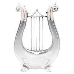 Used Novelty Silver Mounted Lyre Decanter Hukin & Heath