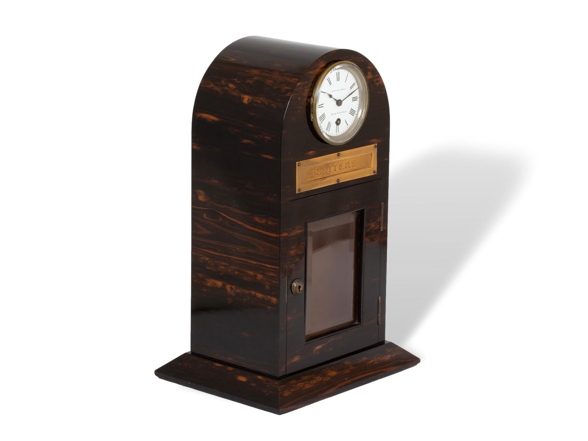 Pieno vittoriano Antica cassetta delle lettere inglese vittoriana Coromandel Clock Chapman and Leuchars in vendita