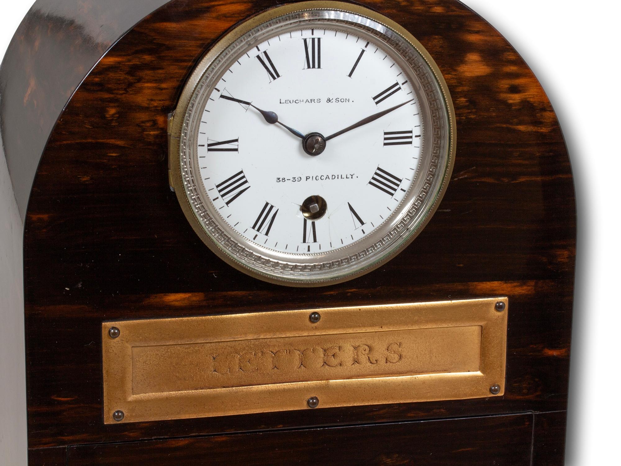 Antica cassetta delle lettere inglese vittoriana Coromandel Clock Chapman and Leuchars In condizioni buone in vendita a Northampton, GB